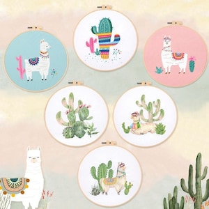 DIY Embroidery Kit For Beginner | Modern Crewel Embroidery Kit with Pattern| Embroidery Hoop Plants | Craft Materials Included Full DIY KIT