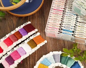 Embroidery Floss for Cross Stitch,Embroidery Thread String Kit,80 Skeins,Floss Bobbins with Organizer Storage Box,Embroidery Floss Start Kit