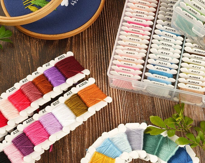 Embroidery Floss for Cross Stitch,Embroidery Thread String Kit,80 Skeins,Floss Bobbins with Organizer Storage Box,Embroidery Floss Start Kit