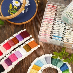 Embroidery Floss for Cross Stitch,Embroidery Thread String Kit,80 Skeins,Floss Bobbins with Organizer Storage Box,Embroidery Floss Start Kit