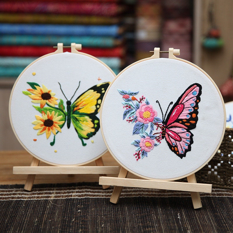 Anidaroel 3 Sets Butterfly Embroidery Kit for Beginners Adults, Stamped Cross  Stitch Kits for Beginners Include Embroidery Fabric Embroidery Hoop Threads  and Needles - Yahoo Shopping