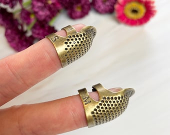 Sewing Thimble Finger Protector | Embroidery Needlework Metal Brass Sewing Thimble Sewing Tools Accessories Retro Handwork Sewing Thimble