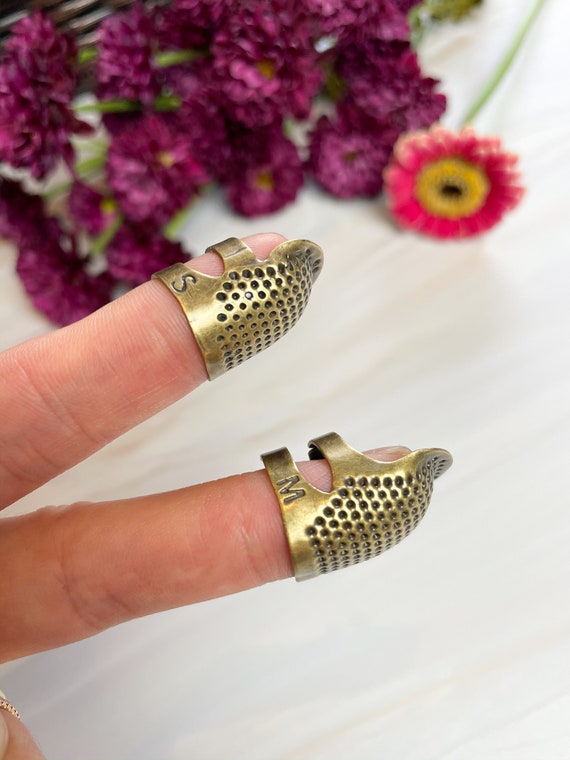 Sewing Thimble Finger Protector Embroidery Needlework Metal Brass