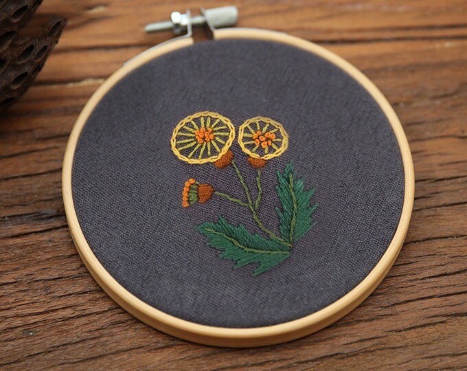 Embroidery Kit For Beginner| Modern Embroidery Kit with Pattern| Embroidery Hoop Plants | Flower Craft Materials Included | Full DIY KIT P04