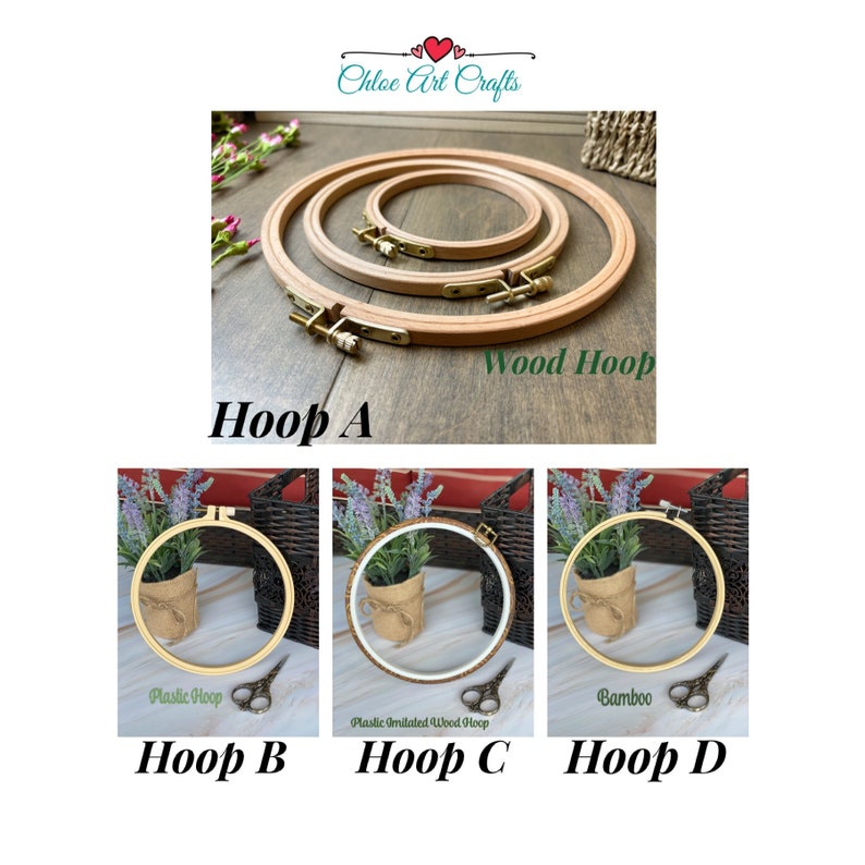 Embroidery Kit For Beginner Modern Crewel Embroidery Kit with Pattern Floral Embroidery Full Kit with Needlepoint Hoop DIY Craft Kit image 9