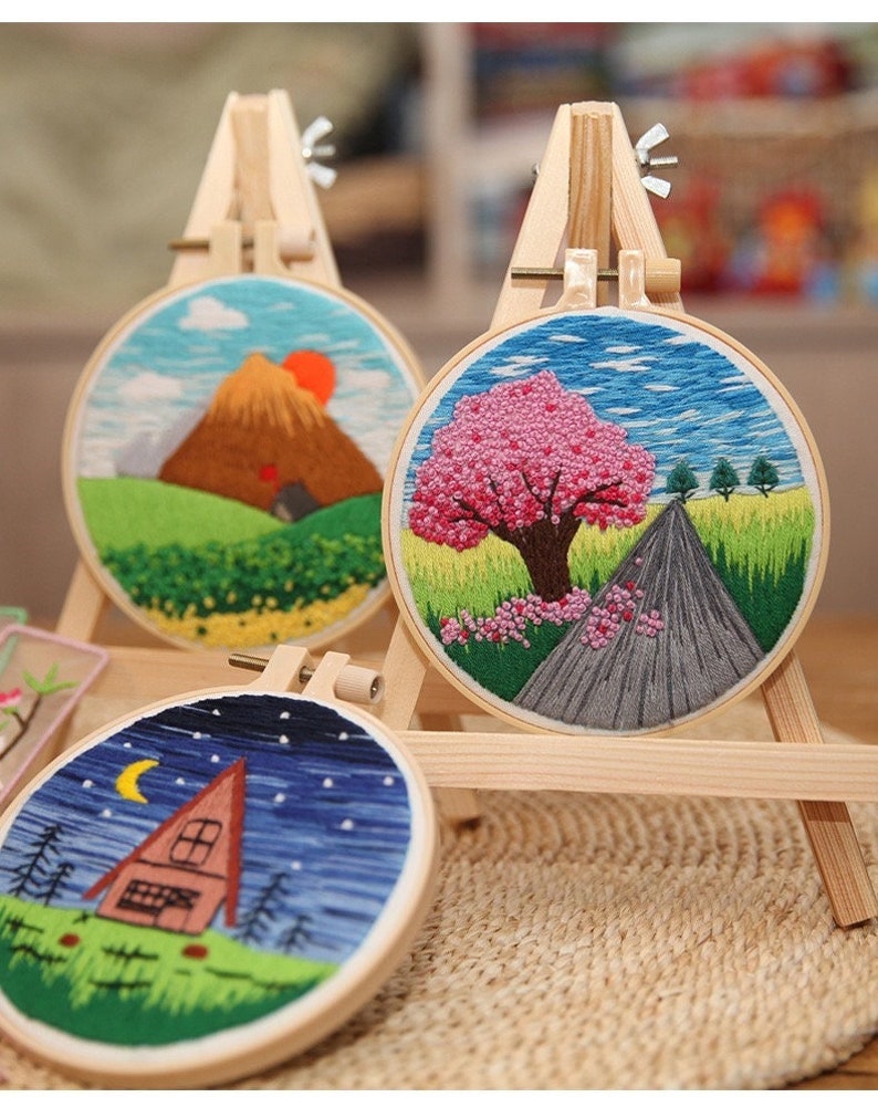 DIY Embroidery Kit for Beginner Modern Crewel Embroidery Kit Etsy