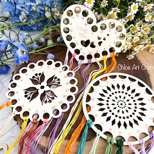 Wooden Thread Holder Spool | Embroidery Floss Organizer| Embroidery Thread Holder |  Floss Bobbins with Organizer Storage | Yarn Holder