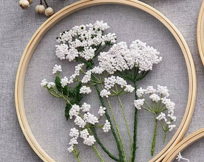 Digital Pattern | Downloadable PDF Plants Transparent Embroidery Pattern for Beginner | Beginner Hand Embroidery Pattern ,Diy Start Up