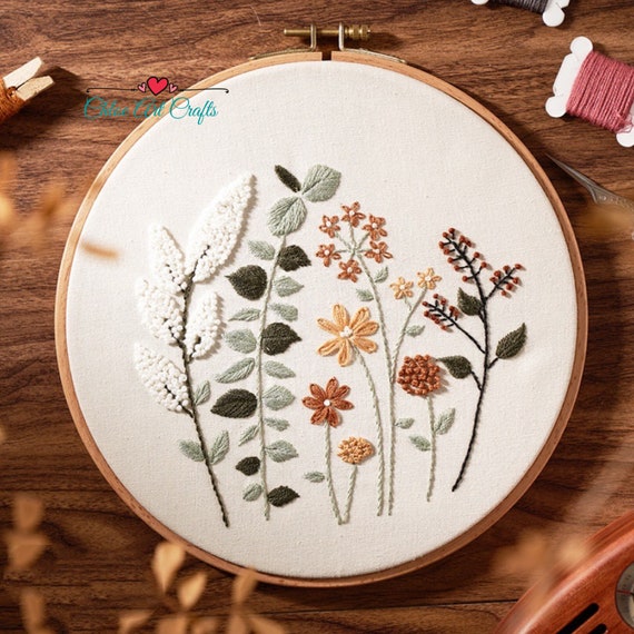 Embroidery Kit for Beginner Modern Flower Embroidery Kit With