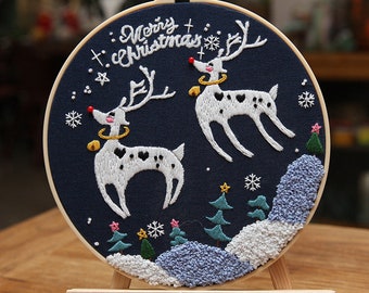 Christmas Embroidery Kit, Easy Embroidery Kit For Beginner, cross stitch, Christmas Embroidery kit,Needlepoint kits, Kits DIY embroidery set