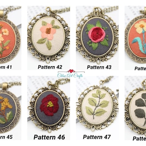 Beginner Embroidery Kit necklace | Embroidered jewelry decor|Embroidered pendant|Handmade embroidery necklace|embroidery chain|gifts for her