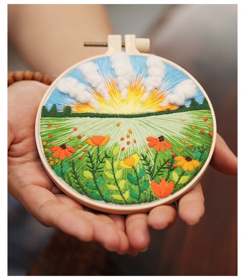 DIY Embroidery Kit for Beginner Modern Crewel Embroidery Kit Etsy