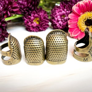 Sewing Thimble Finger Protector Embroidery Needlework Metal Brass Sewing Thimble Sewing Tools Accessories Retro Handwork Sewing Thimble image 3