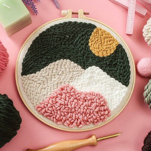 Punch Needles Start Kit / Beginner Punch Needle Pillowcase Kit Etsy