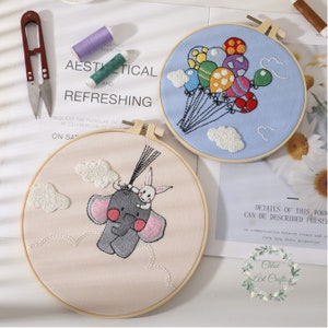 DIY Embroidery Kit beginner, Beginner Embroidery kit, Modern embroidery kit cross stitch, Hand Embroidery Kit, Needlepoint , DIY Craft Kit