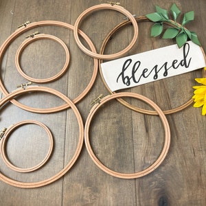 Beechwood Embroidery Hoops Set|  Wood Embroidery Hoop with Brass Screw | Cross Stitch Hoop Ring | Wood Display Frame | Circle for Art Craft