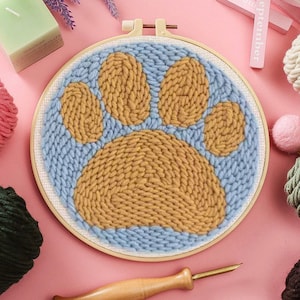 Paw Punch Needles Start Kit / Beginner Punch Needle Kit with Punch Needle / Punch Needle Kit with Yarn, All Materials Included