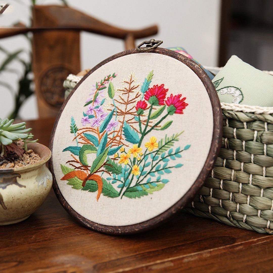 Petite Floral Basket - Crewel Embroidery Kit - Sunset Designs – Embroidery  Outpost