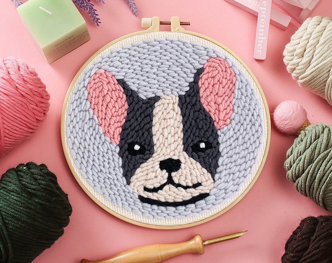 Puppy  Punch Needles Start Kit / Beginner Punch Needle Kit with Punch Needle / Punch Needle Kit with Yarn, All Materials Included