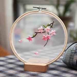 Plants Transparent Embroidery Kit for Beginner, Flower diy Kit, Beginner Hand Embroidery Full Kit , Diy Start Up Embroidery Set with Pattern