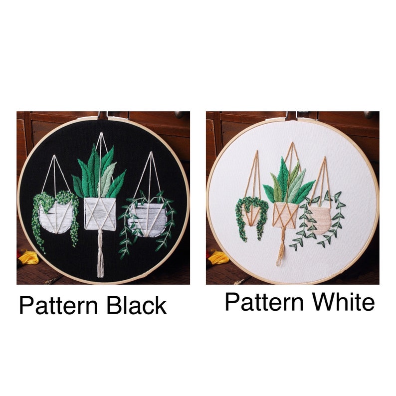 Embroidery Kit For Beginner Modern Crewel Embroidery Kit with Pattern Embroidery Hoop Plants Craft Materials Included Full DIY KIT Plants image 3