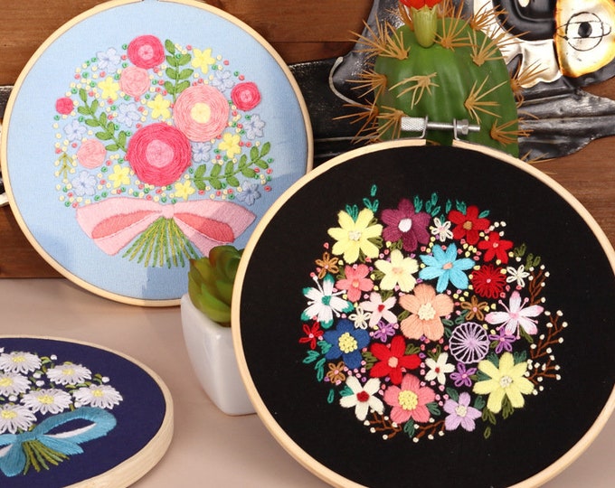 DIY Embroidery Kit beginner, Beginner Embroidery kit, Modern embroidery kit cross stitch, Hand Embroidery Kit, Needlepoint , DIY Craft Kit