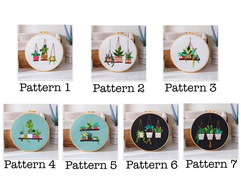 Embroidery Kit For Beginner Modern Crewel Embroidery Kit with Pattern Embroidery Hoop Plants Craft Materials Included Full DIY KIT Plants image 4