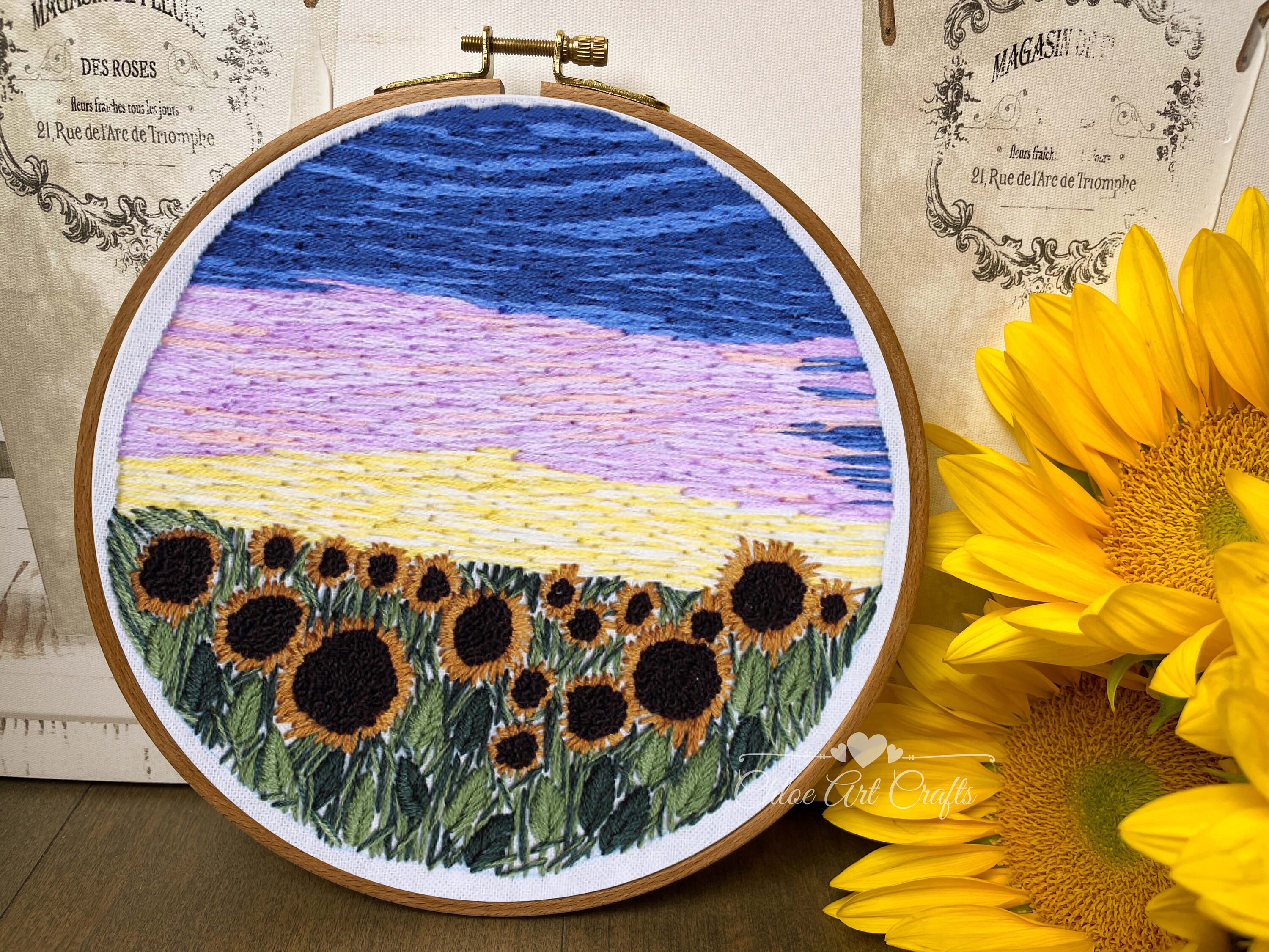 Embroidery Kit For Beginner Modern Flower Embroidery Kit with Pattern