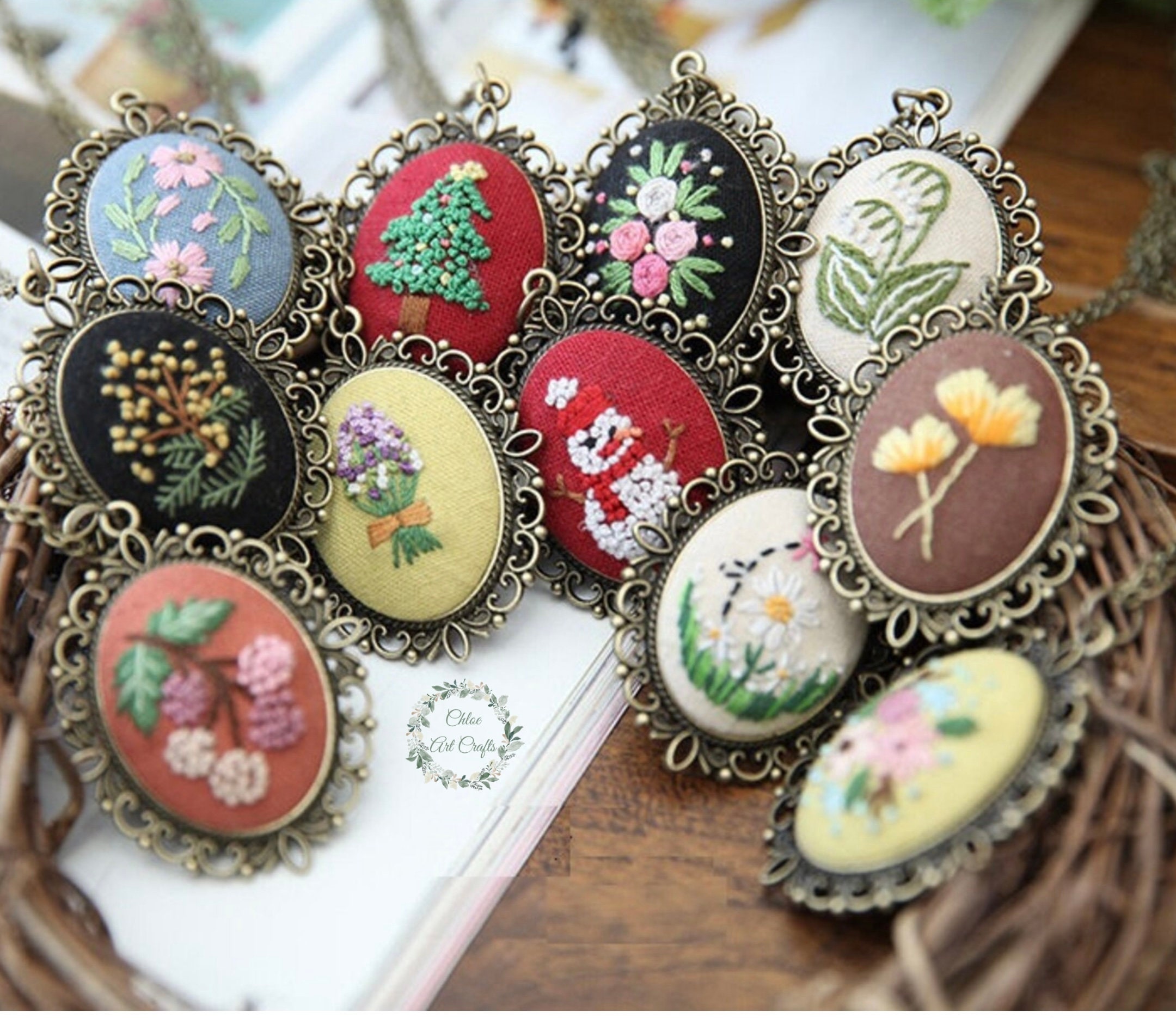Hand embroidery deals jewellery