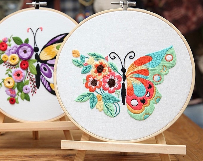 DIY Embroidery Kit beginner, Beginner Embroidery kit, Modern embroidery kit cross stitch, Hand Embroidery Kit, Needlepoint , DIY Craft Kit