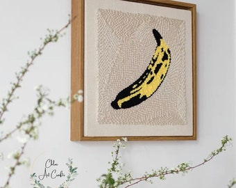 Anfänger-Stanznadel-Kit: Bananenmuster, alle Materialien enthalten