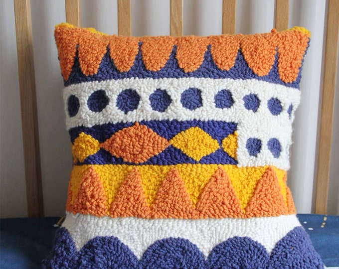Punch Needles Start Kit / Beginner Punch Needle Pillowcase Kit / Punch Needle Kit with Yarn / All Materials Included / DIY Craft Kits