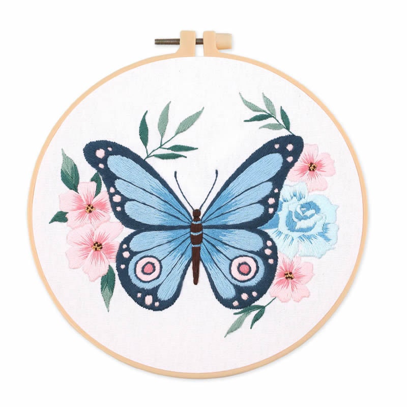 Diy Butterfly Pattern Embroidery Kit Basic Novice Practice - Temu Mexico