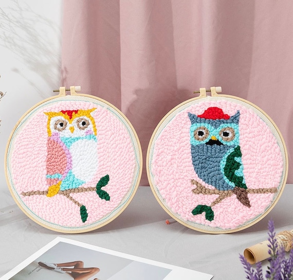  TEHAUX 8 Sets Embroidery Material Pack Cross Stitching Kit Punch  Needle Kits Adults Beginner Pattern Owl Cross Stitch Kits Embroidery Kit  for Beginners Pro Tools Decorate Manual Plastic