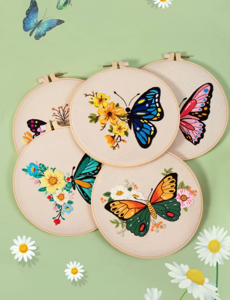 DIY Embroidery Kit Beginner Beginner Embroidery Kit Modern Etsy