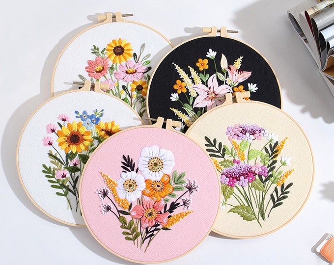 DIY Embroidery Kit beginner, Beginner Embroidery kit, Modern embroidery kit cross stitch, Hand Embroidery Kit, Needlepoint , DIY Craft Kit