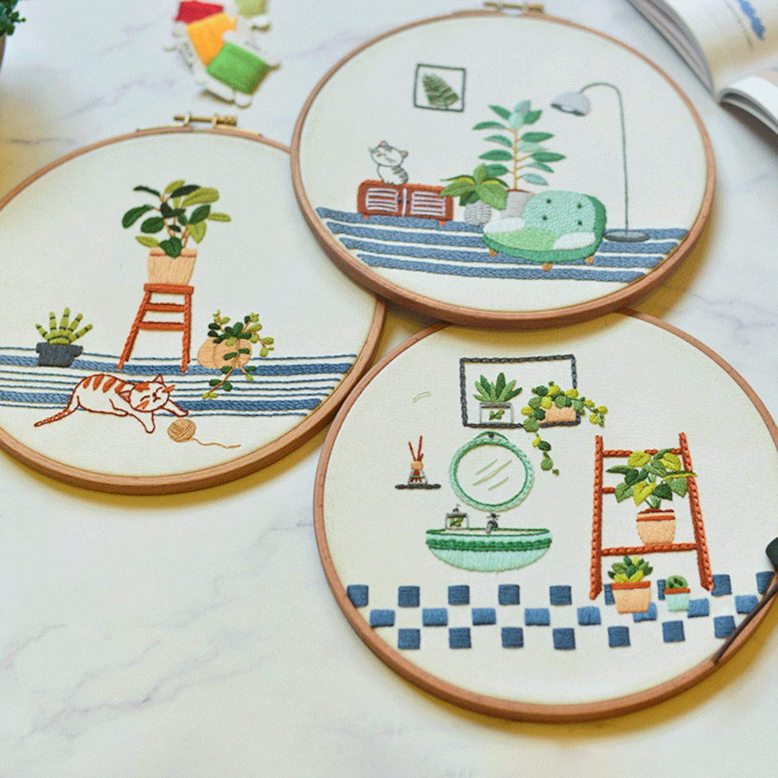 Embroidery Kit for Beginner Modern Crewel Embroidery Kit Etsy