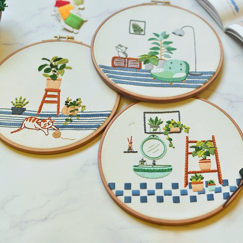 Embroidery Kit for Beginner Modern Crewel Embroidery Kit Etsy