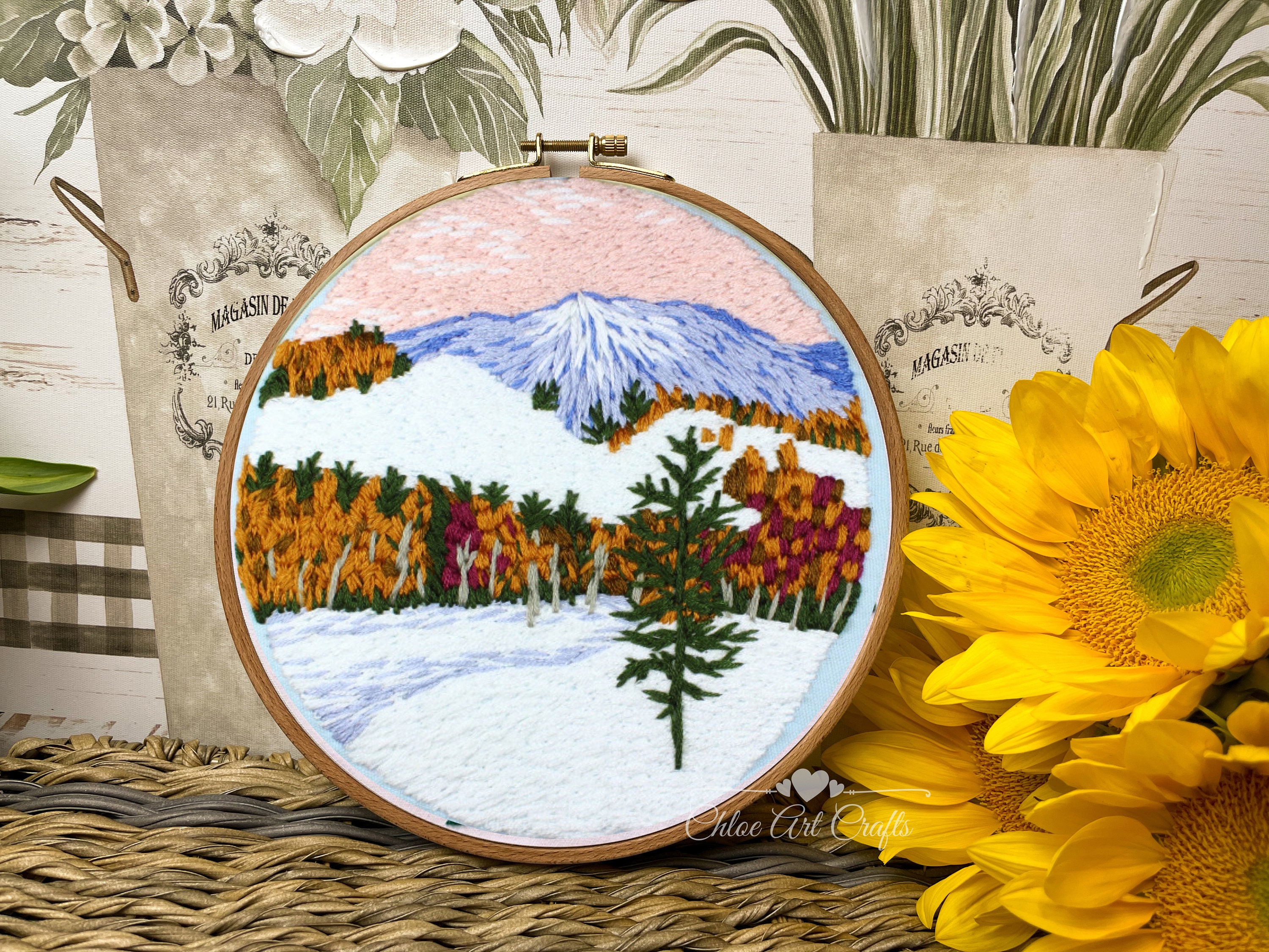 Embroidery Kit For Beginner Modern Flower Embroidery Kit with Pattern