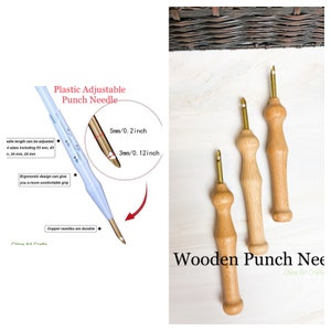 Punch Needles Start Kit/ Beginner Punch Needle Kit with Adjustable Punch Needle/ Punch Needle Kit with Yarn/All Materials Included image 8