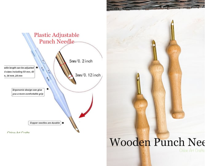 Punch Needles Start Kit / Beginner Punch Needle Kit with Punch Needle /Oxford Punch Needle Kit with Yarn, All Materials Included