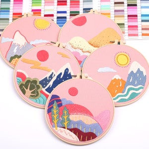 DIY Embroidery Kit beginner, Beginner Embroidery kit, Modern embroidery kit cross stitch, Hand Embroidery Kit, Needlepoint , DIY Craft Kit