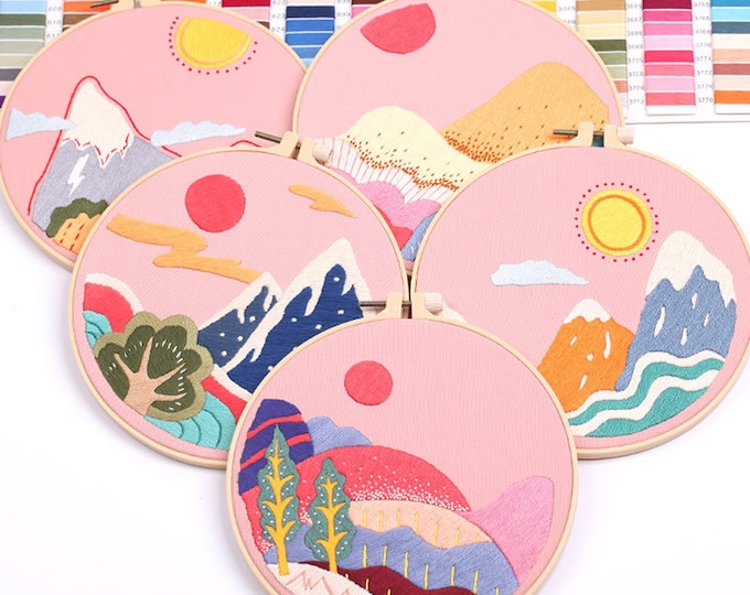 DIY Embroidery Kit beginner, Beginner Embroidery kit, Modern embroidery kit cross stitch, Hand Embroidery Kit, Needlepoint , DIY Craft Kit