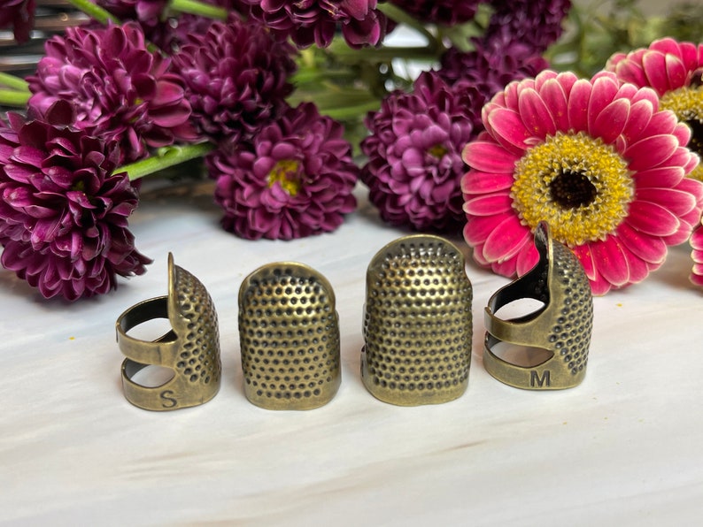 Sewing Thimble Finger Protector Embroidery Needlework Metal Brass Sewing Thimble Sewing Tools Accessories Retro Handwork Sewing Thimble image 2