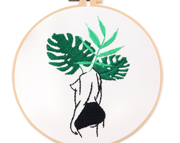 DIY Embroidery Kit beginner, Beginner Embroidery kit, Modern embroidery kit cross stitch, Hand Embroidery Kit, Needlepoint, DIY Craft Kit