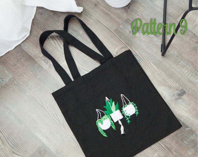 Embroidery Kit Canvas Bag|Modern Flower Pattern Hand Embroidery Kit|Beginner Canvas Tote Bag|Go Green Eco-Friendly DIY Embroidered Tote bag