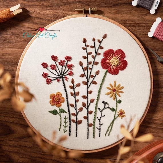 Embroidery Kits for Beginners Adults, Counted Cross Stitch Kit for Adult  Beginners, Needlepoint Kit Flower Embroidery Starter Kit, 3 Embroidery  Hoop