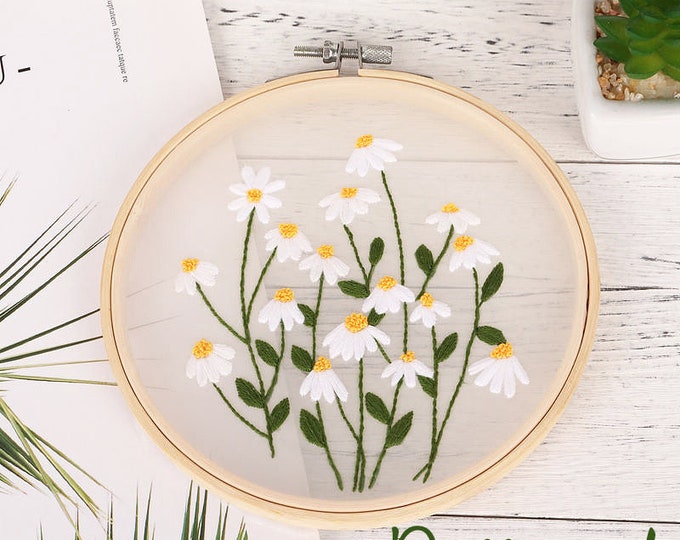 Digital Pattern | Downloadable PDF Plants Transparent Embroidery Pattern for Beginner | Beginner Hand Embroidery Pattern ,Diy Start Up