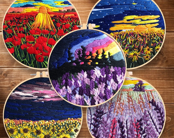 DIY Embroidery Kit beginner, Crewel Embroidery kit, Modern embroidery kit cross stitch, Full Hand Embroidery Kit, Needlepoint, DIY Craft Kit