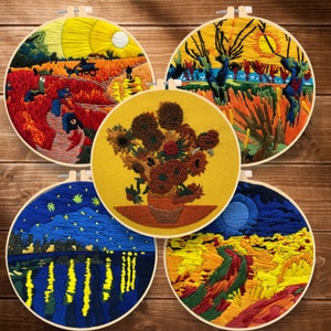 DIY Hand Embroidery Kit: Modern Crewel Stitch, Beginner Craft